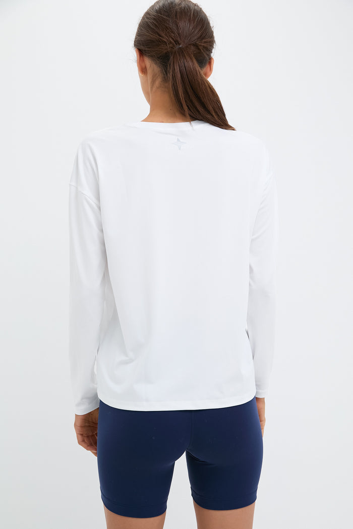 White Long Sleeve Performance Jersey Ryan Boyfriend Tee