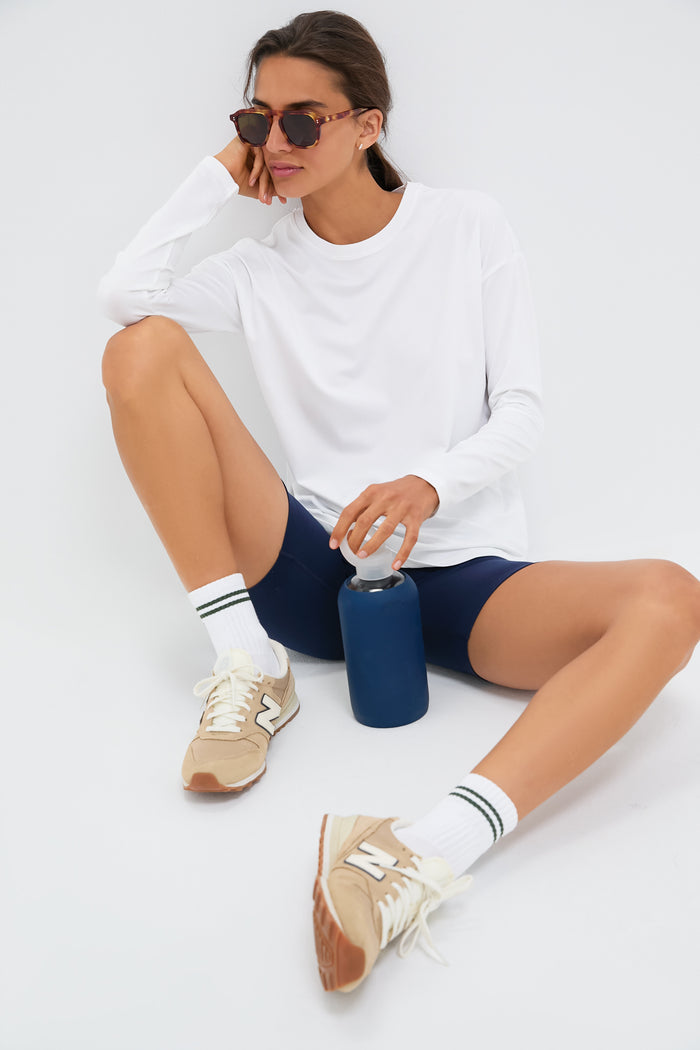 White Long Sleeve Performance Jersey Ryan Boyfriend Tee