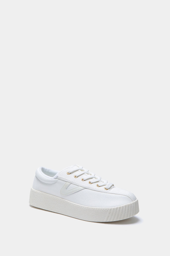 White Nylite Bold Plus Canvas Sneakers