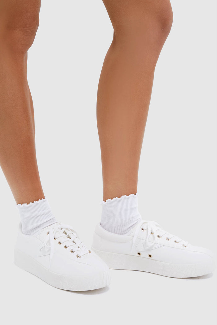 White Nylite Bold Plus Canvas Sneakers