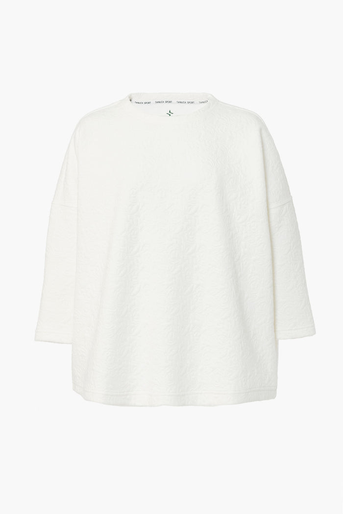 White Quilted Paisley Ally Swing Sweatshirt