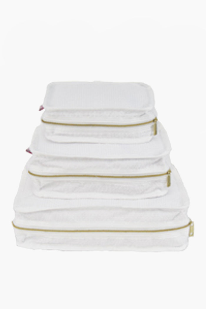 White Seersucker Travel Set