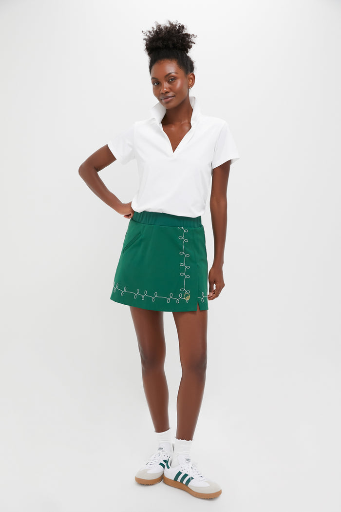 White Short Sleeve Performance Jersey Caroline Polo
