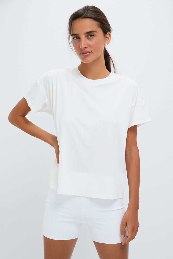 White Short Sleeve Performance Jersey Ryan Boyfriend Tee