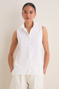 White Sleeveless Essentials Shirt