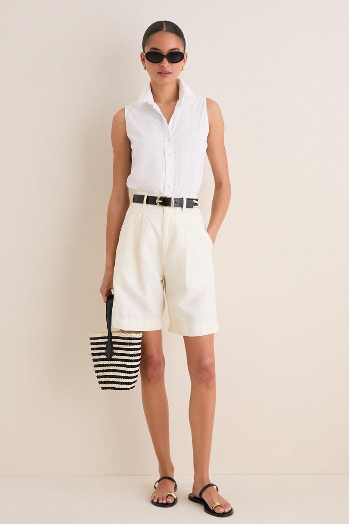White Sleeveless Essentials Shirt