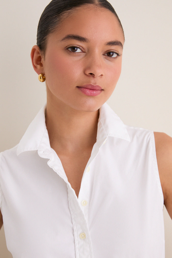 White Sleeveless Essentials Shirt