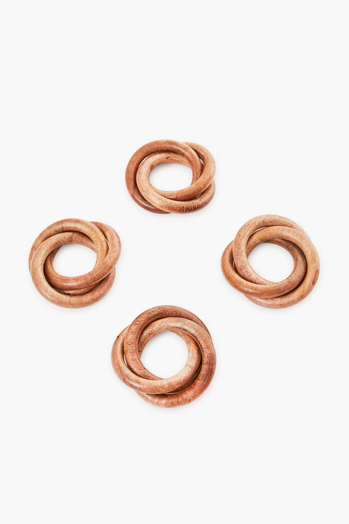 Wooden Interlock Napkin Ring (Set of 4)