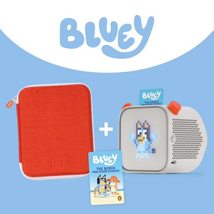 Yoto Player + Bluey Card Case Bundle